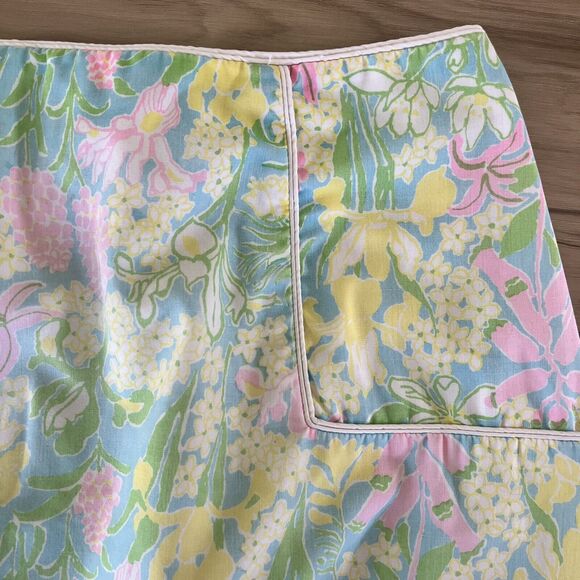Vintage RARE 60s 70s The Lilly Pulitzer High Waist Floral A-Line Skirt Size 8 - Picture 4 of 6